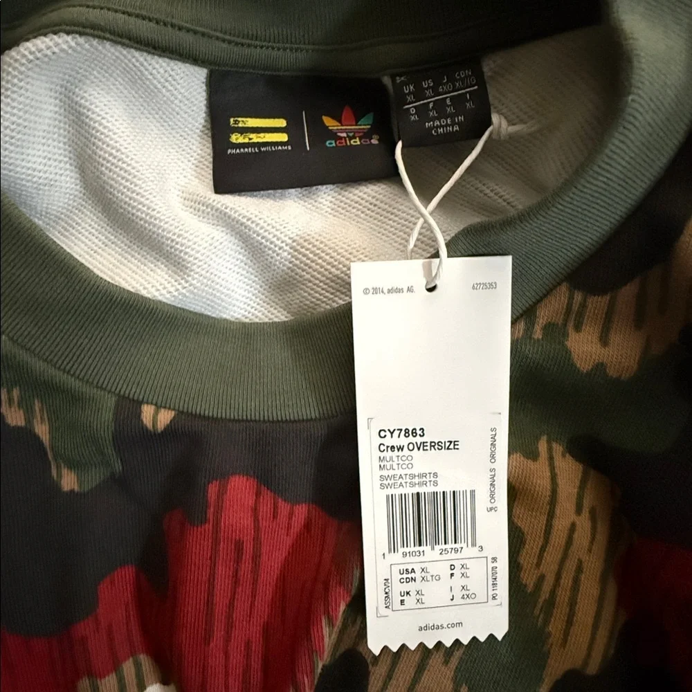 Pharrell Williams x Adidas Camouflage Sweatshirt - Green, Red, Brown